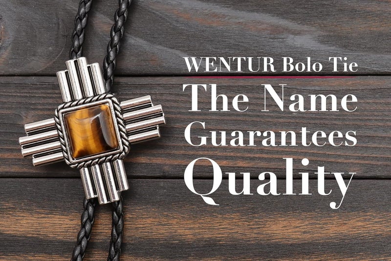 Wentur Stone Bolo Ties for Men Western - Vintage Cowboy Bolo Tie for Women Western Costume Accessories - Image 2